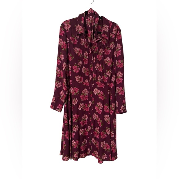 Plus size 16 Nanette Lepore collared button down dress with slip and belt tie - Picture 1 of 7